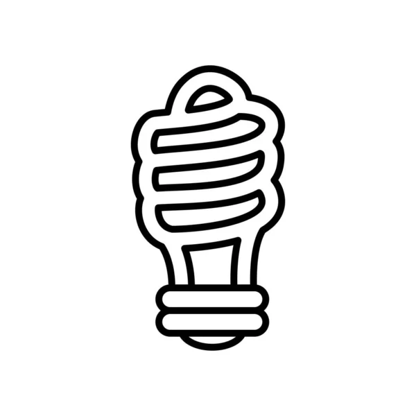 Mini espiral bombilla icono de luz, estilo de línea — Archivo Imágenes Vectoriales