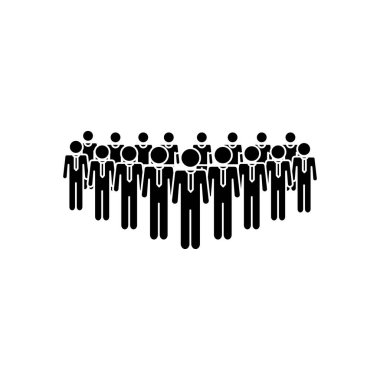 pictogram iş adamları ayakta, siluet tarzı