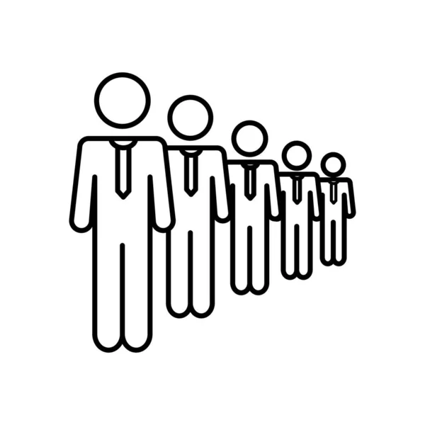 Piktogram affärsmän stående, linje stil — Stock vektor