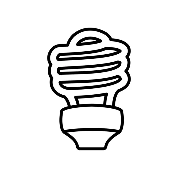 Cfl bombilla icono de luz, estilo de línea — Archivo Imágenes Vectoriales