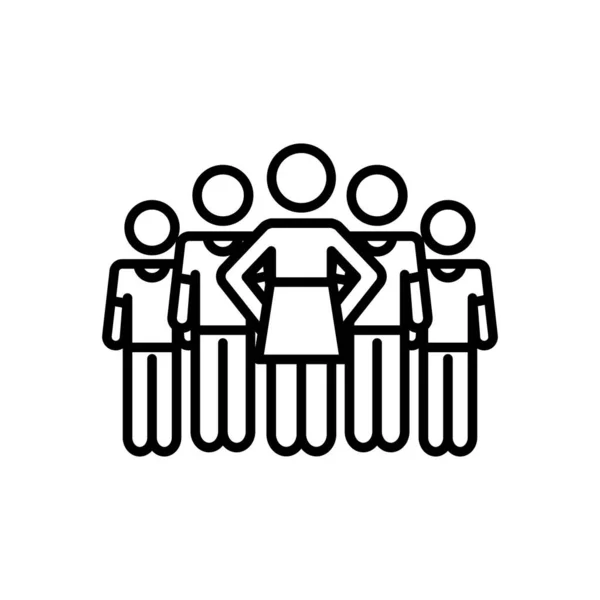 Groupe de pictogramme femme et homme icône, style ligne — Image vectorielle