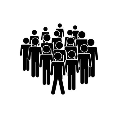 pictogram insanlar ayakta simge, siluet tarzı