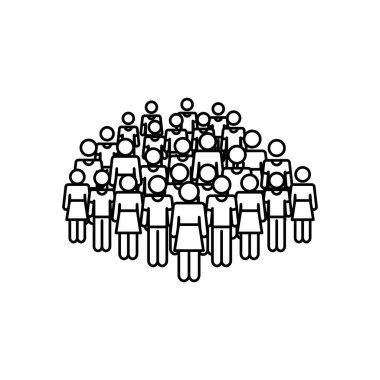 pictogram insanlar kalabalık simgesi, satır biçimi