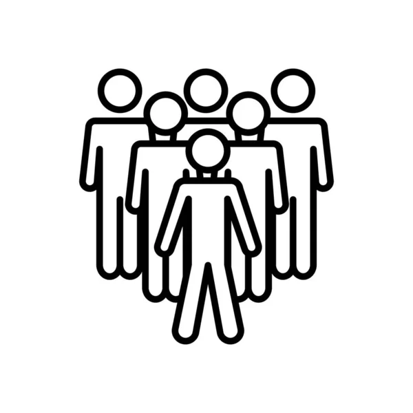 Grupa mężczyzn stojących ikona, styl linii — Wektor stockowy