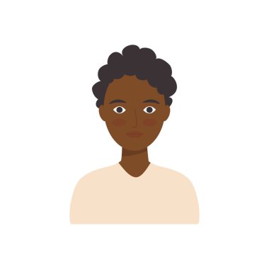 avatar afro adam simgesi, düz stil