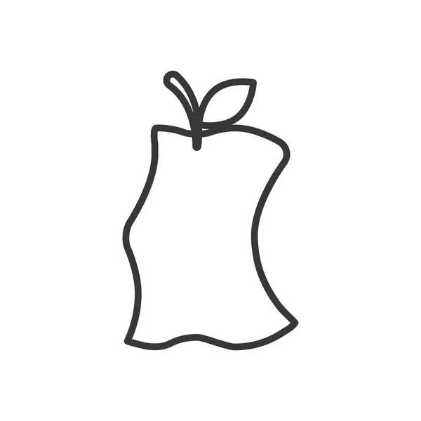 Icône de pomme mordue, style ligne — Image vectorielle