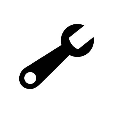 İngiliz anahtarı aracı simgesi, siluet biçimi