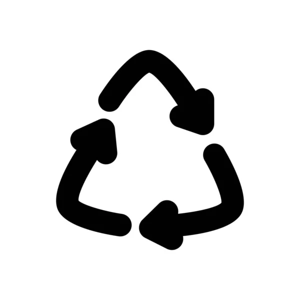 Ícone de símbolo de reciclagem, estilo silhueta — Vetor de Stock