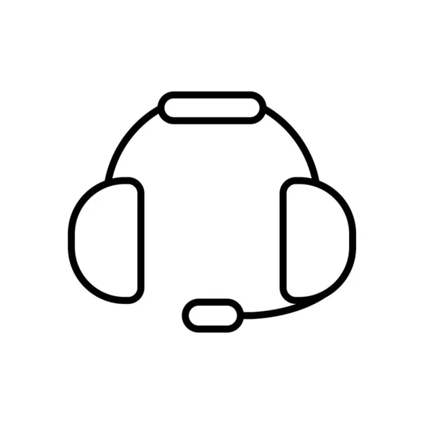 Imagen icono de auriculares, estilo de línea — Vector de stock