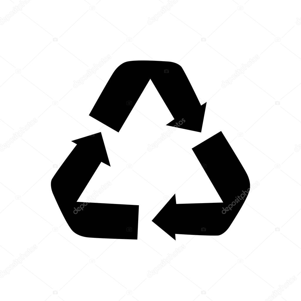 recycle symbol icon, silhouette style