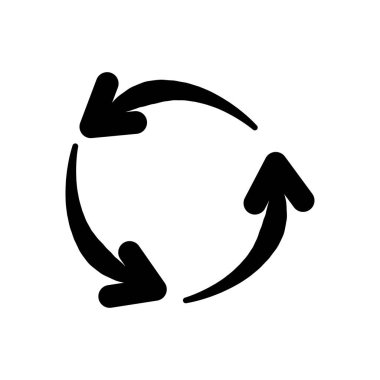 Daire şeklinde üç ok, siluet biçimi