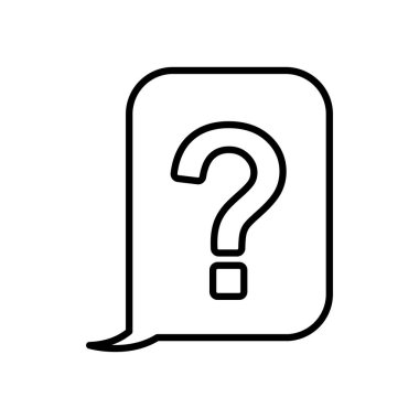 Soru işareti simgesi ile konuşma balonu, satır biçimi