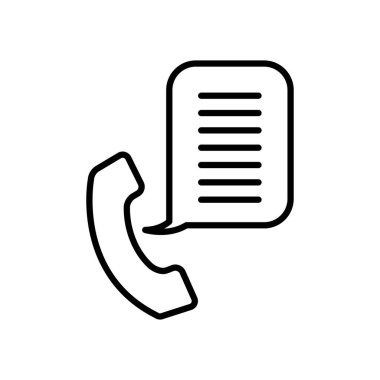 Servis konsepti, telefon ve konuşma balonu simgesi, satır biçimi