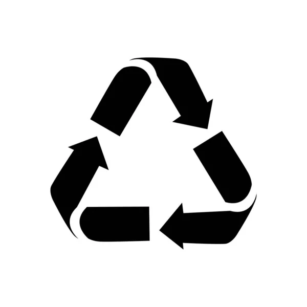 Recycle symbol icon image, silhouette style — Stock Vector