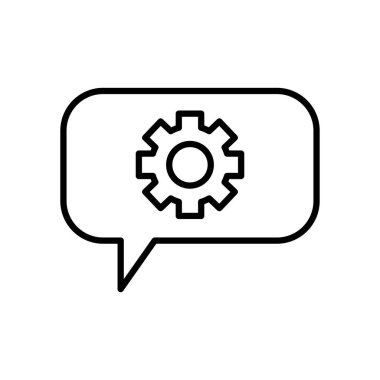 konuşma balonu dişli tekerlek simgesi, satır biçimi