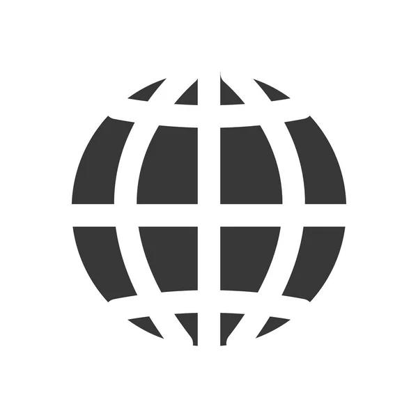 Globální síťová ikona, silueta styl — Stockový vektor