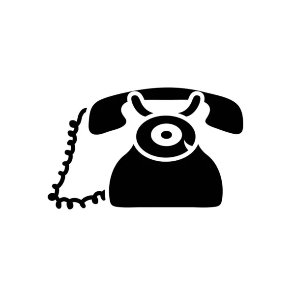 Icono de teléfono retro, estilo silueta — Vector de stock