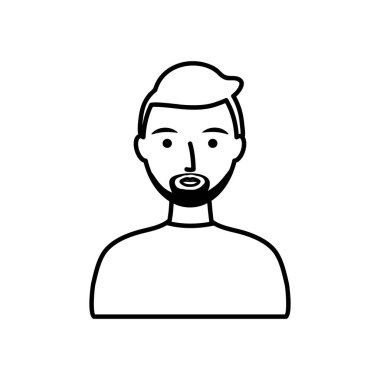 Sakallı Avatar adam, çizgi stili.