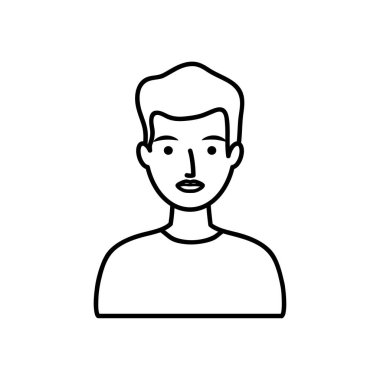 avatar ciddi erkek simgesi, çizgi biçimi