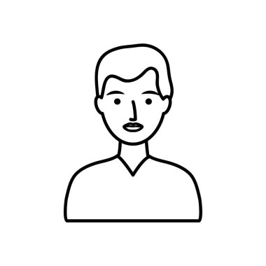 Genç adam çizgi film ikonu, satır biçimi