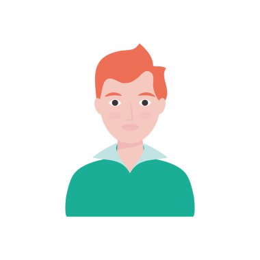 Tişört giyen Avatar adam, düz stil.