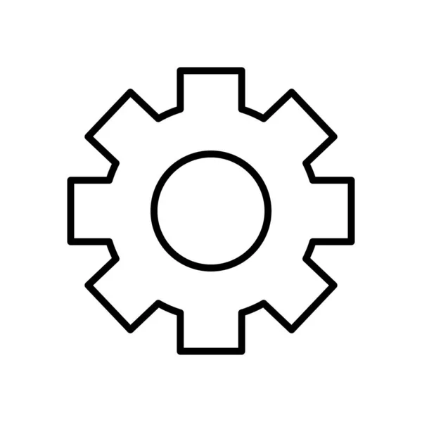 Ícone de roda de engrenagem, estilo de linha — Vetor de Stock