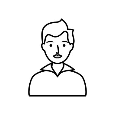 Avatar adam tişört giyiyor, çizgi tarzı.