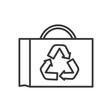 Geri dönüşüm sembollü çanta, satır biçimi