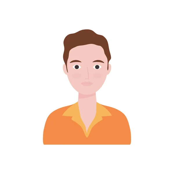 Icono de hombre joven, estilo plano — Vector de stock