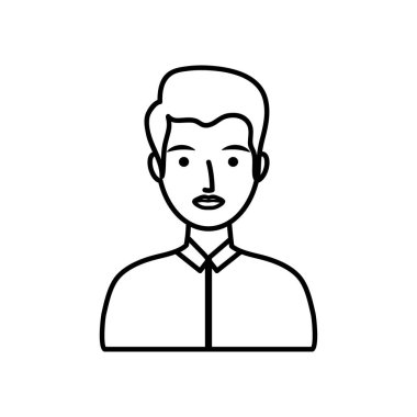 Zarif gömlek giyen avatar adam, çizgi tarzı