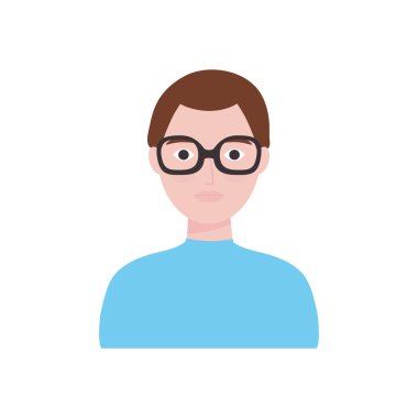 gözlüklü avatar adam, düz stil