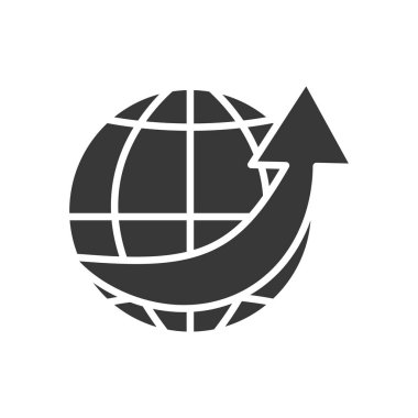 küresel küre ve ok simgesi, siluet biçimi