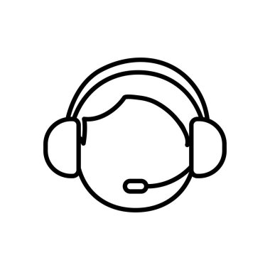 avatar adam başı kulaklık simgesi, satır biçimi