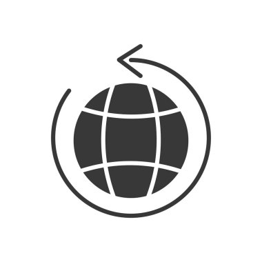 etrafında dairesel ok olan küresel küre, çizgi biçimi