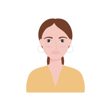 Küpeli Avatar kadın, düz stil.