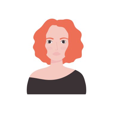 Havalı saç stili olan avatar kadın, düz stil.