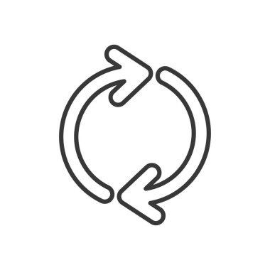 Çember şeklinde iki ok, çizgi biçimi