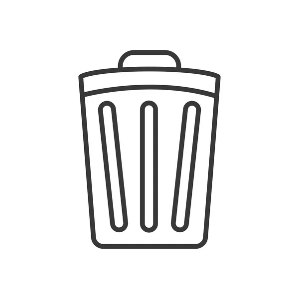 Icono de bote de basura, estilo de línea — Archivo Imágenes Vectoriales