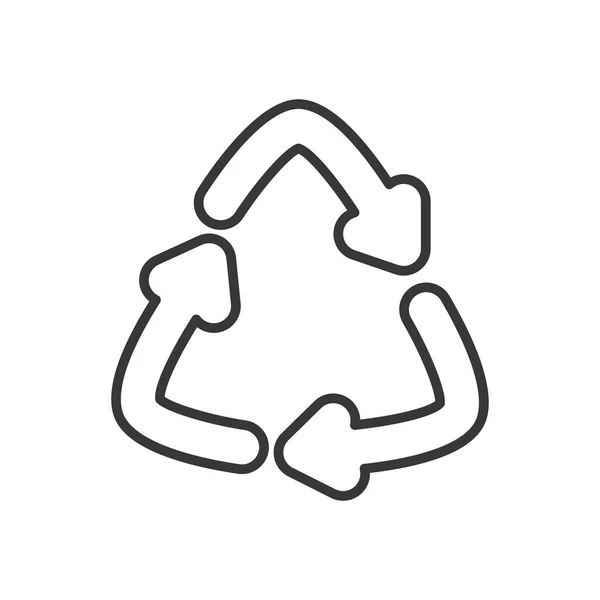 Ícone de símbolo de reciclagem, estilo de linha — Vetor de Stock