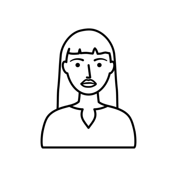 Mujer avatar vistiendo hermosa blusa, estilo línea — Vector de stock