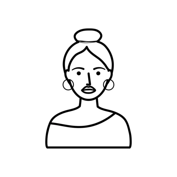 Avatar kobieta z makijażem, styl linii — Wektor stockowy