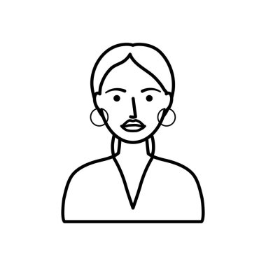 Küpeli Avatar kadın, çizgi tarzı.
