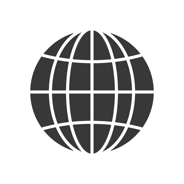 Globální síťová ikona, silueta styl — Stockový vektor