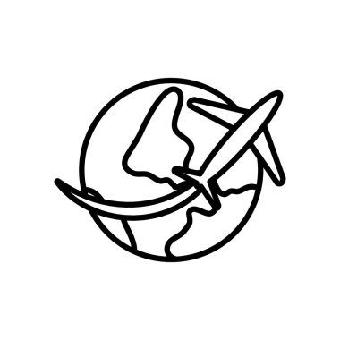 Gezegen ve uçak, çizgi tarzı.