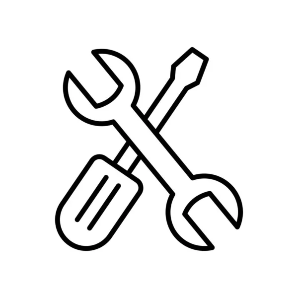 Wrench and screwdriver tools icon, line style — Stock Vector