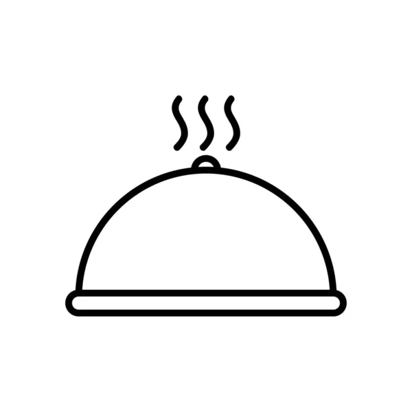 Значок горячего блюда, стиль линии — стоковый вектор