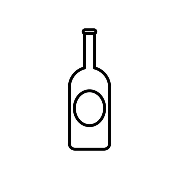 Wine bottle icon, line style — Stock Vector