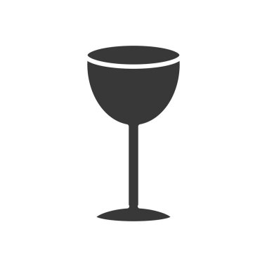 Şampanya cam ikonu, siluet tarzı.