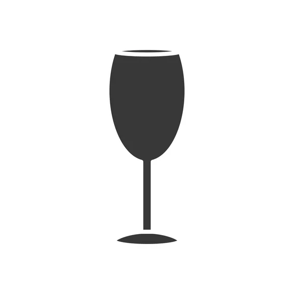 Skleněná ikona šampaňského, silueta — Stockový vektor