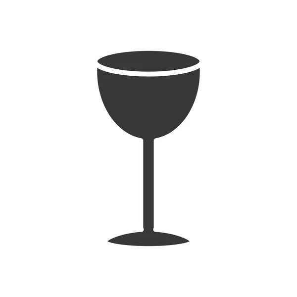 Szklana ikona szampana, w stylu sylwetki — Wektor stockowy